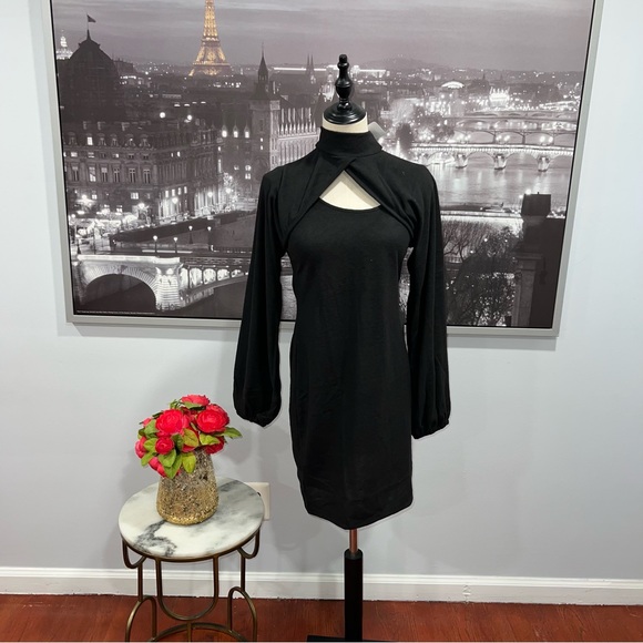 Good Luck Gem Black Twofer Shrug Dress - Size Medium- New With Tag- Reemoly - Picture 7 of 15